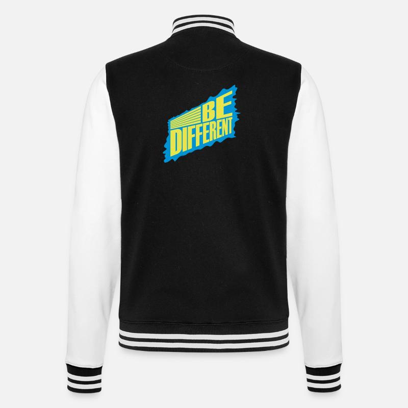 Be different Logo Design - College Sweat Jacket - black/white