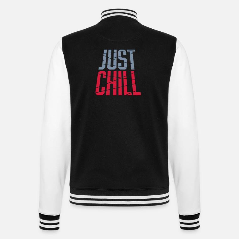 Just Chill Text Logo - Veste Teddy - noir/blanc