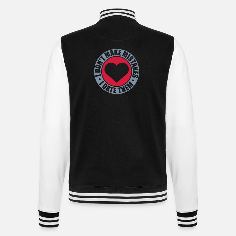 Date Mistakes Zitat Logo - College-Sweatjacke - Schwarz/Weiß