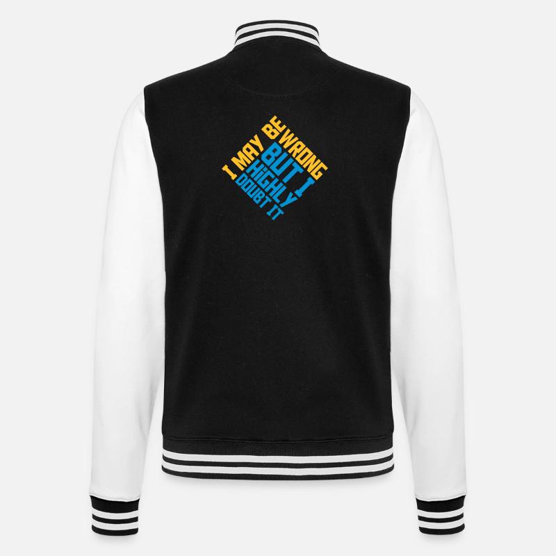 I may be wrong - College Sweat Jacket - black/white