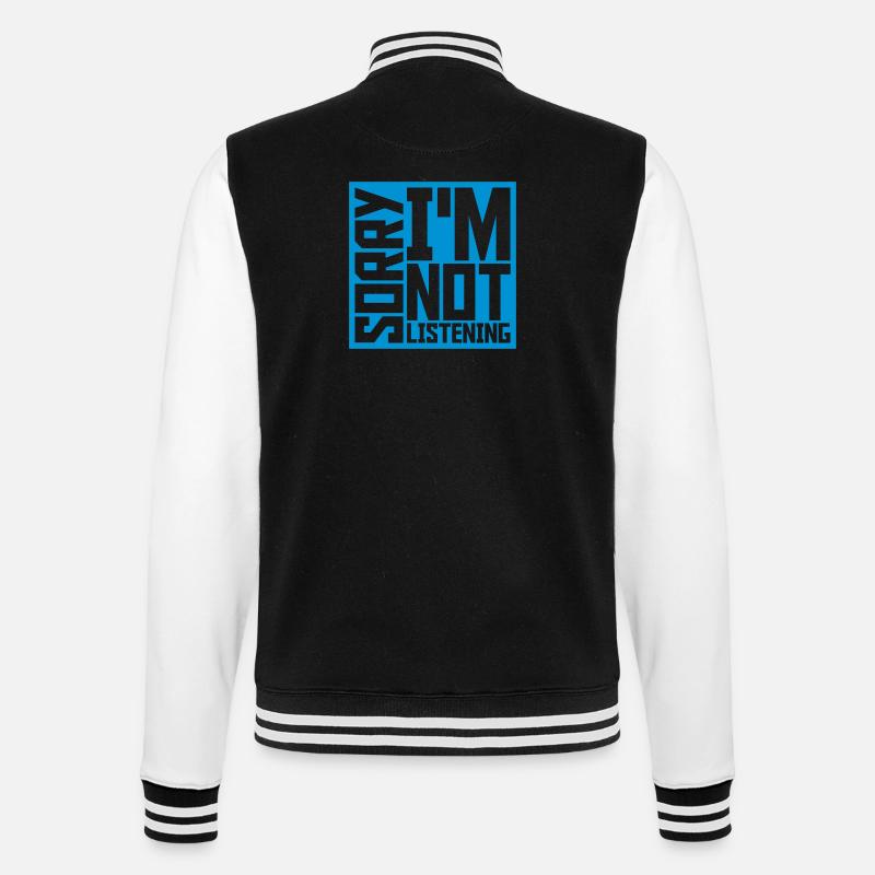 désolé de ne pas écouter - Veste Teddy - noir/blanc
