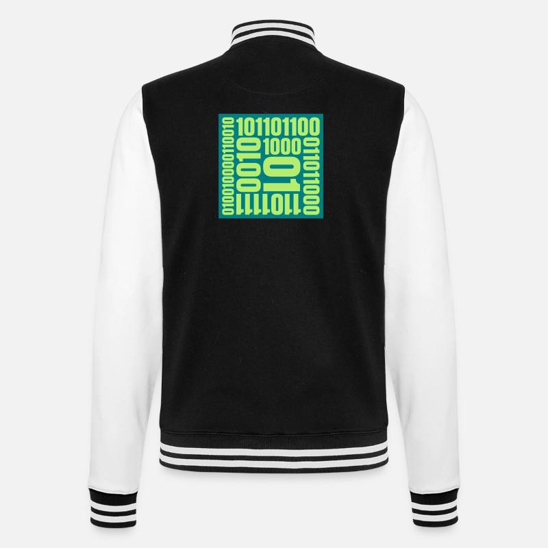 Binary Code Program Language - College Sweat Jacket - black/white