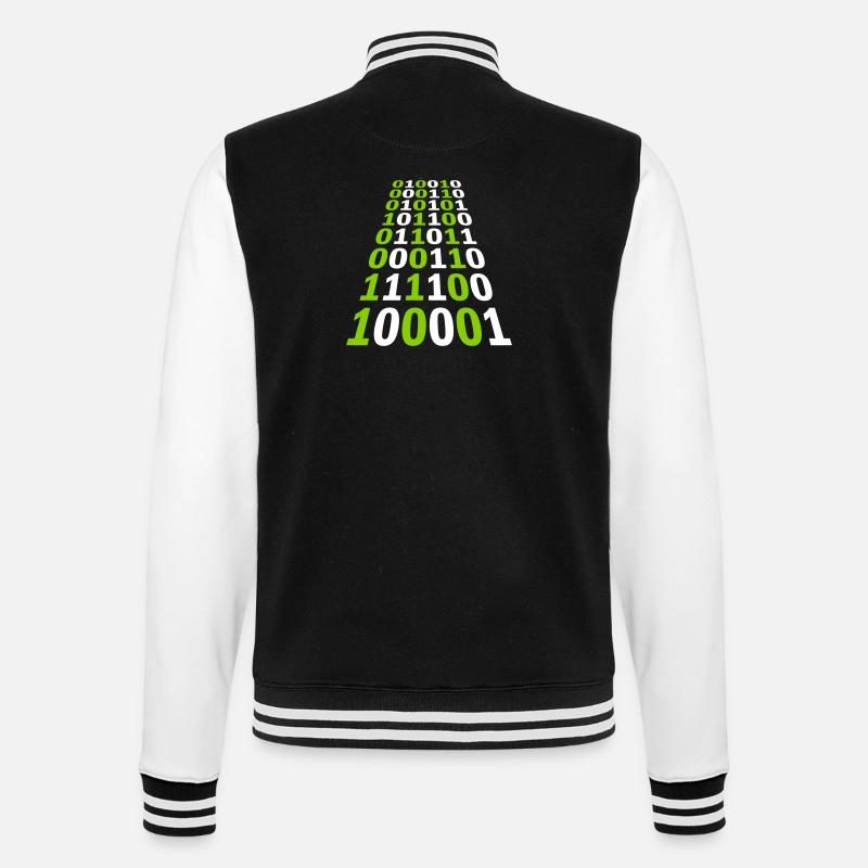 Binary Code Program Language - College Sweat Jacket - black/white