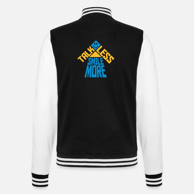 talk less smile more - College Sweat Jacket - black/white
