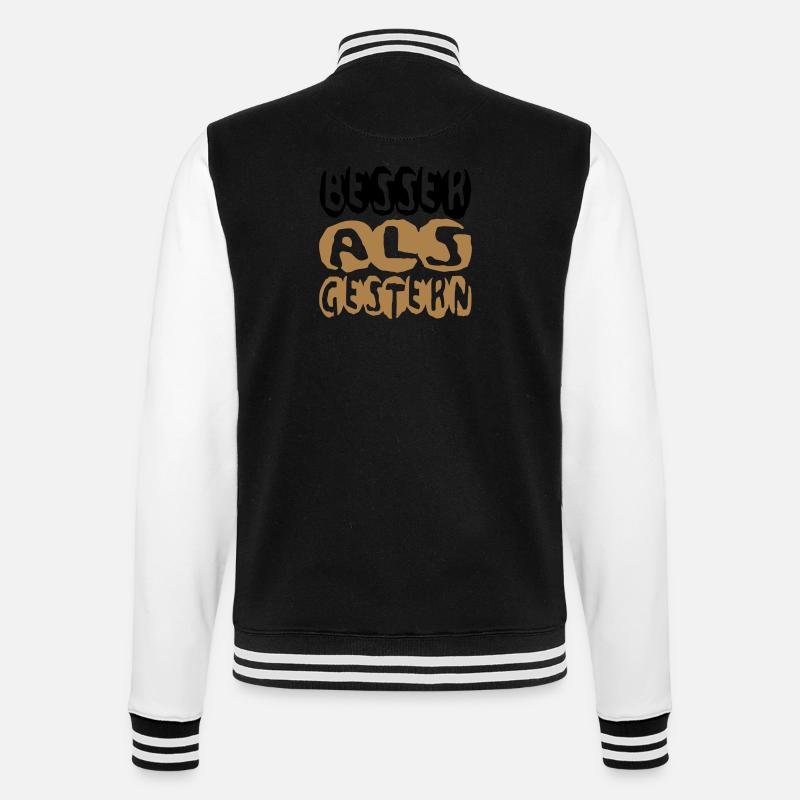 besser als gestern II - College-Sweatjacke - Schwarz/Weiß