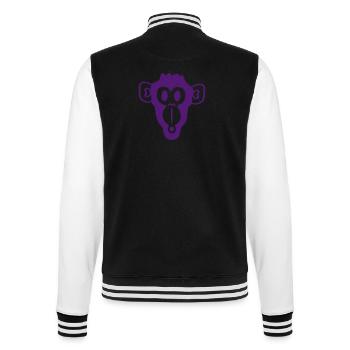 Verwunderter Neugieriger Affe Kopf Schreck Gesicht - College-Sweatjacke - Schwarz/Weiß - Hinten - Marisol (170cm)
