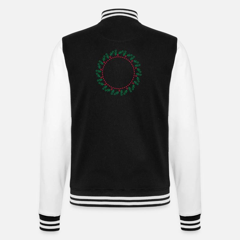 Neujahrs- und Weihnachtskranz - College-Sweatjacke - Schwarz/Weiß