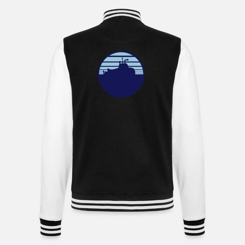 Surfaced Submarine Water Surface Dive - College Sweat Jacket - black/white