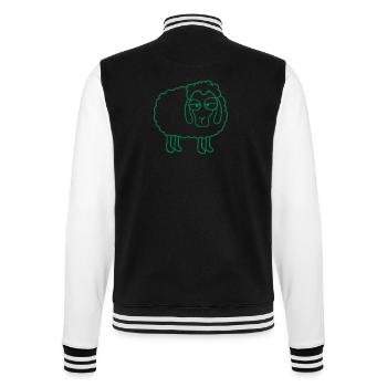 Schaf Müde Gelangweilter Blick Schäfchen Lamm Süß - College-Sweatjacke - Schwarz/Weiß - Hinten - Marisol (170cm)