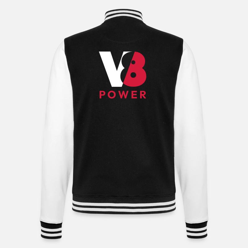 V8 Power - V 8 Power - College Sweat Jacket - black/white