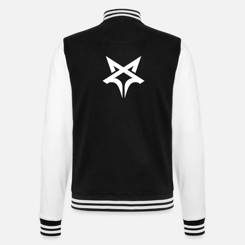 Tschetschenischer Wolf Logo - College-Sweatjacke - Schwarz/Weiß