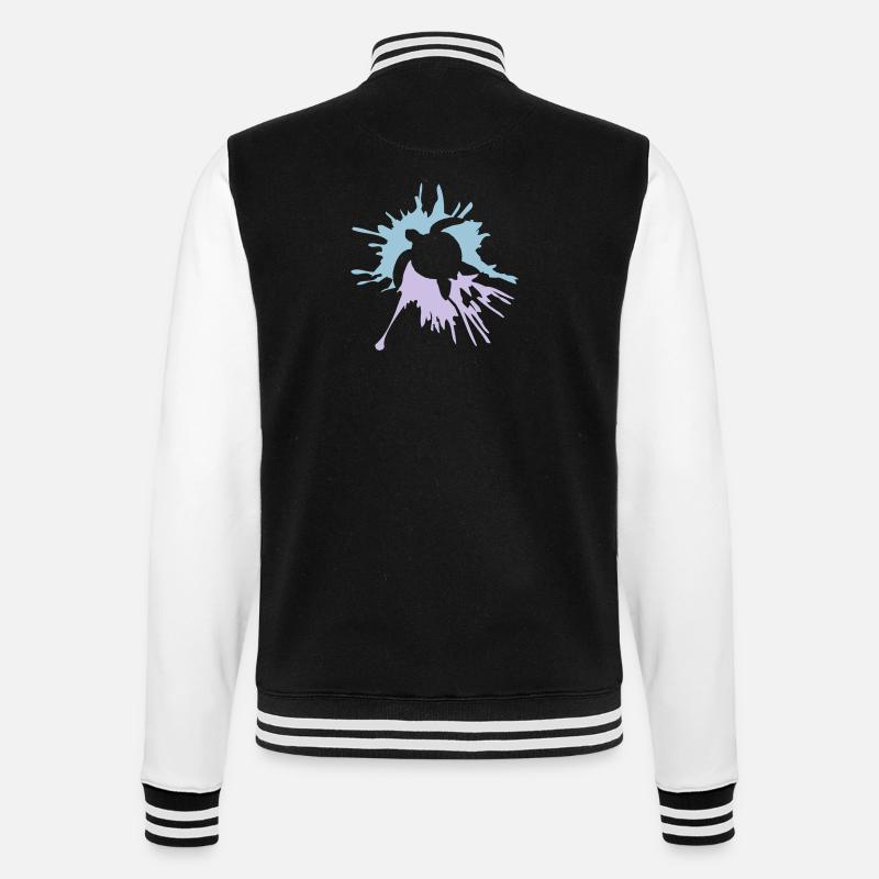 Water turtle paint splash drops - College Sweat Jacket - black/white