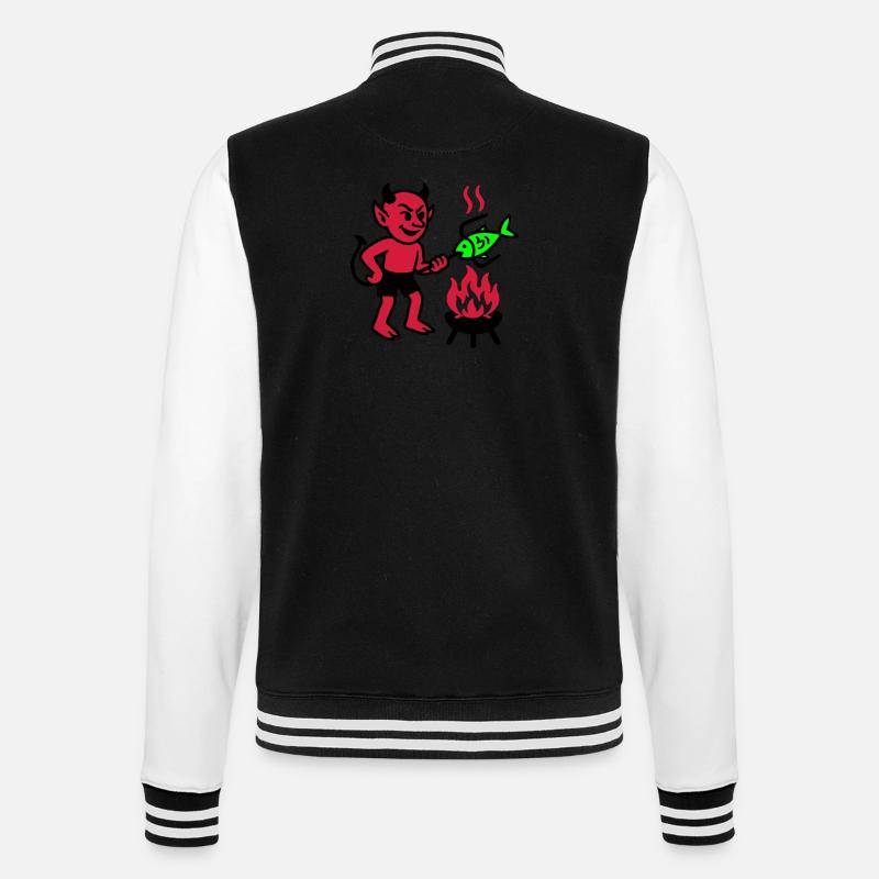 Diable avec poisson - Veste Teddy - noir/blanc