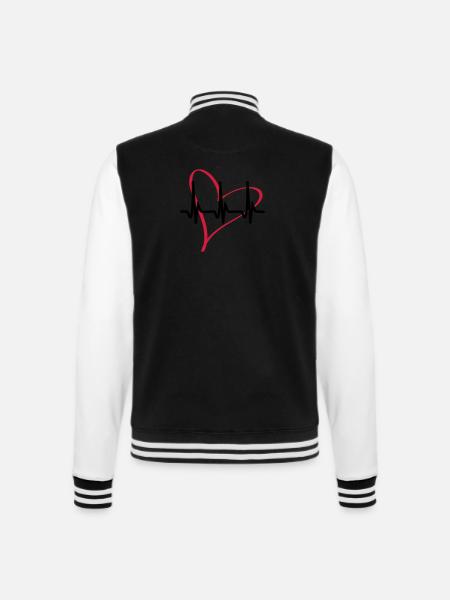 heartbeat - College-Sweatjacke - Schwarz/Weiß