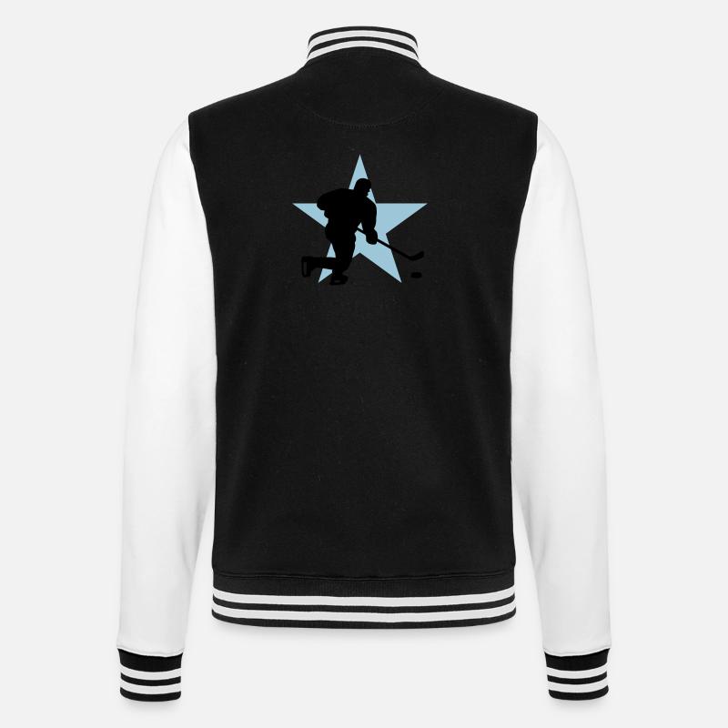 icehockey_star_c_2c - College Sweat Jacket - black/white