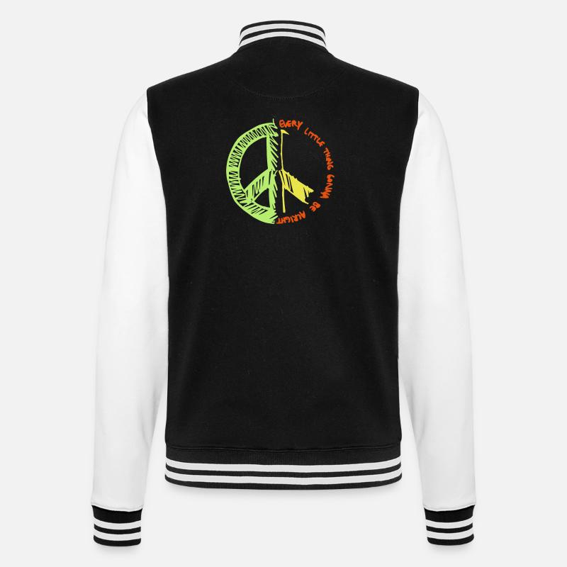Peace - College-Sweatjacke - Schwarz/Weiß