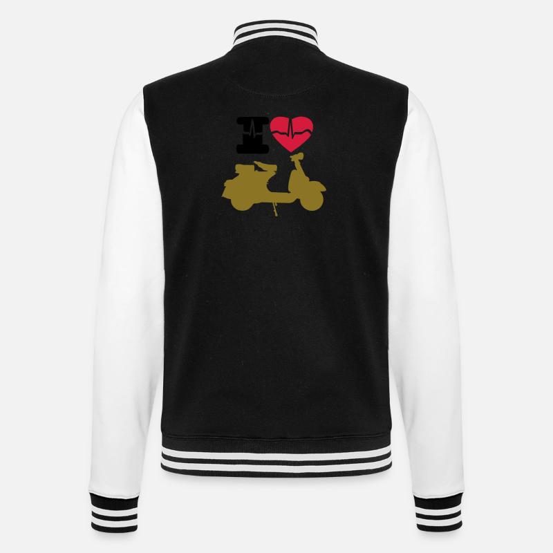 ich liebe moto - College-Sweatjacke - Schwarz/Weiß