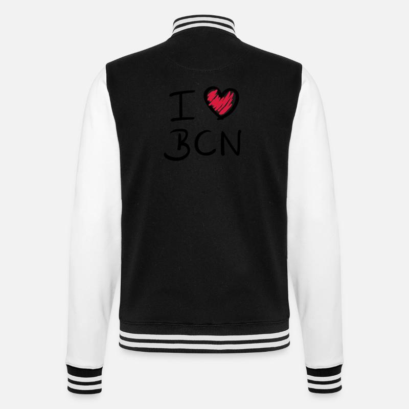 j'aime BCN - Barcelone - Veste Teddy - noir/blanc