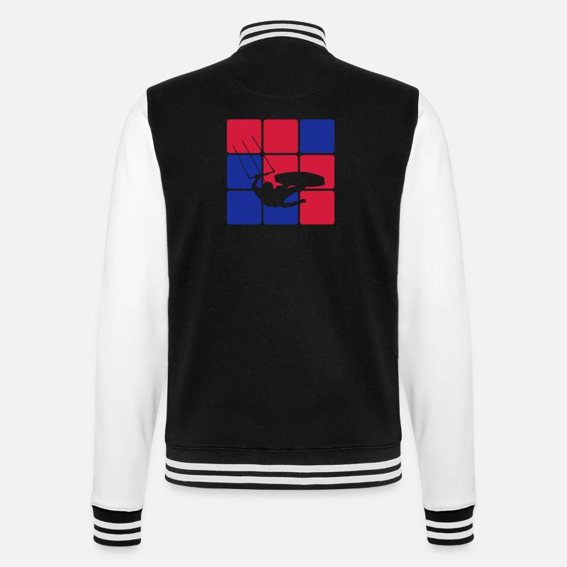 Kitesurfen - College-Sweatjacke - Schwarz/Weiß