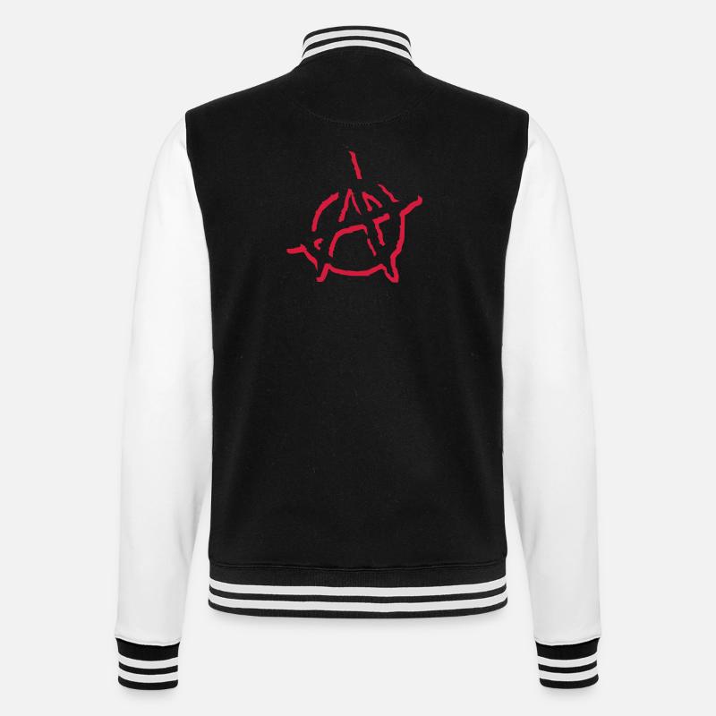 Anarchy A - College-Sweatjacke - Schwarz/Weiß