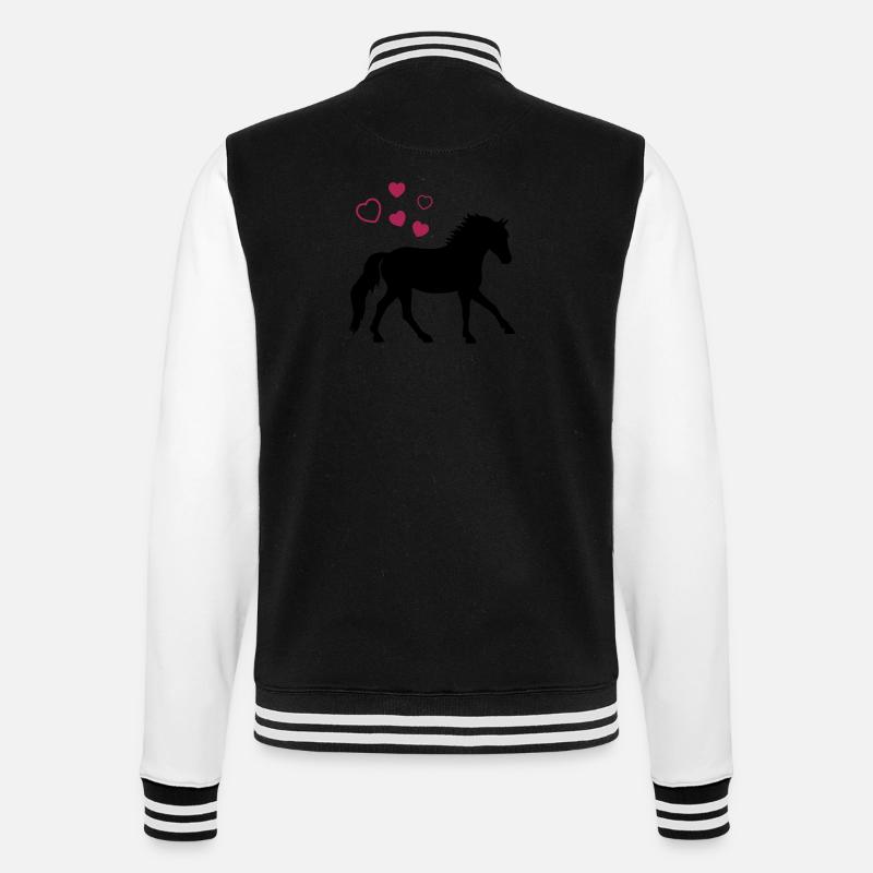 Horse with Hearts - Veste Teddy - noir/blanc
