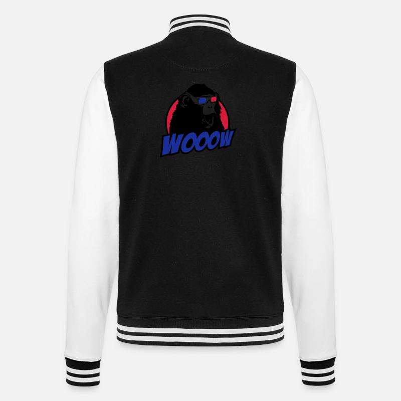 3D Glasses amazed Monkey - College Sweat Jacket - black/white