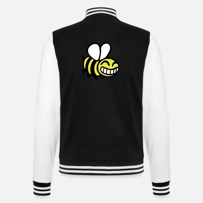 bee beekeeping beekeeper comics drawing - College Sweat Jacket - black/white
