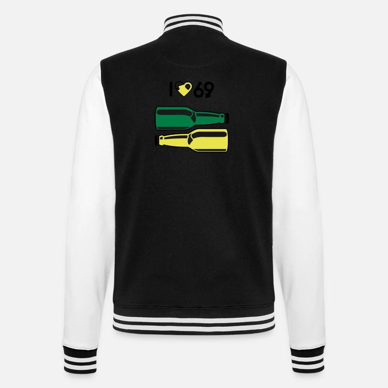 I love 69 - College-Sweatjacke - Schwarz/Weiß