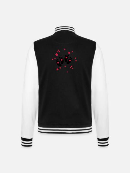Twins Feet - Zwillings Füße - College-Sweatjacke - Schwarz/Weiß