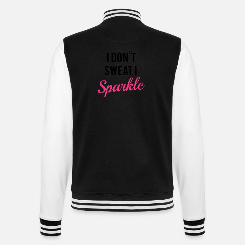 I don't sweat I sparkle - Veste Teddy - noir/blanc