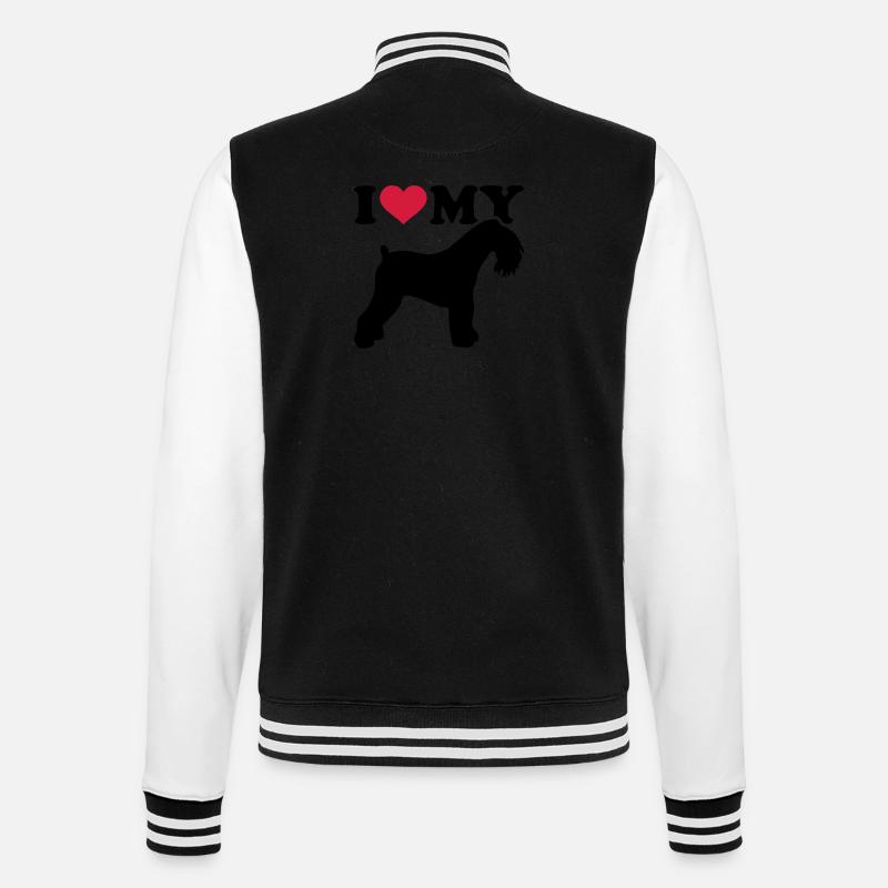 Kerry Blue Terrier - College Sweat Jacket - black/white