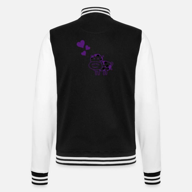 cow_in_love - College Sweat Jacket - black/white