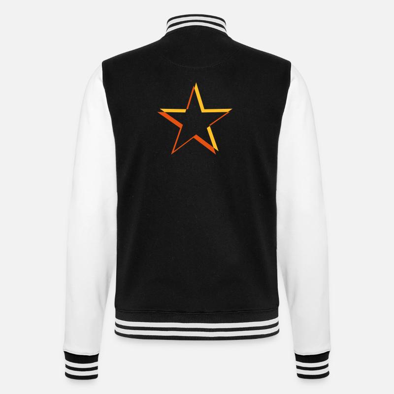 Étoile 3D jaune - Veste Teddy - noir/blanc