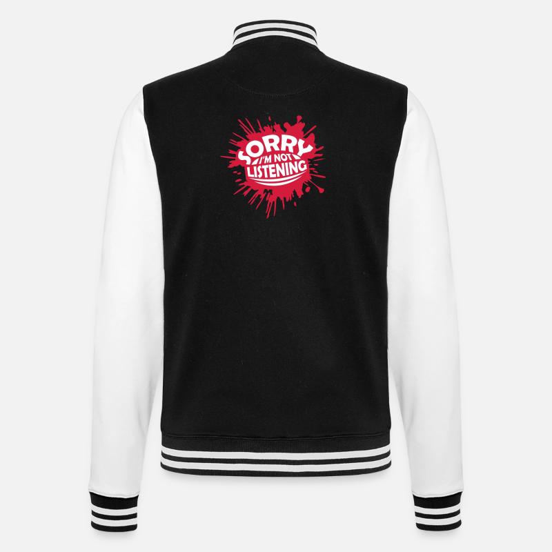 désolé de ne pas écouter - Veste Teddy - noir/blanc