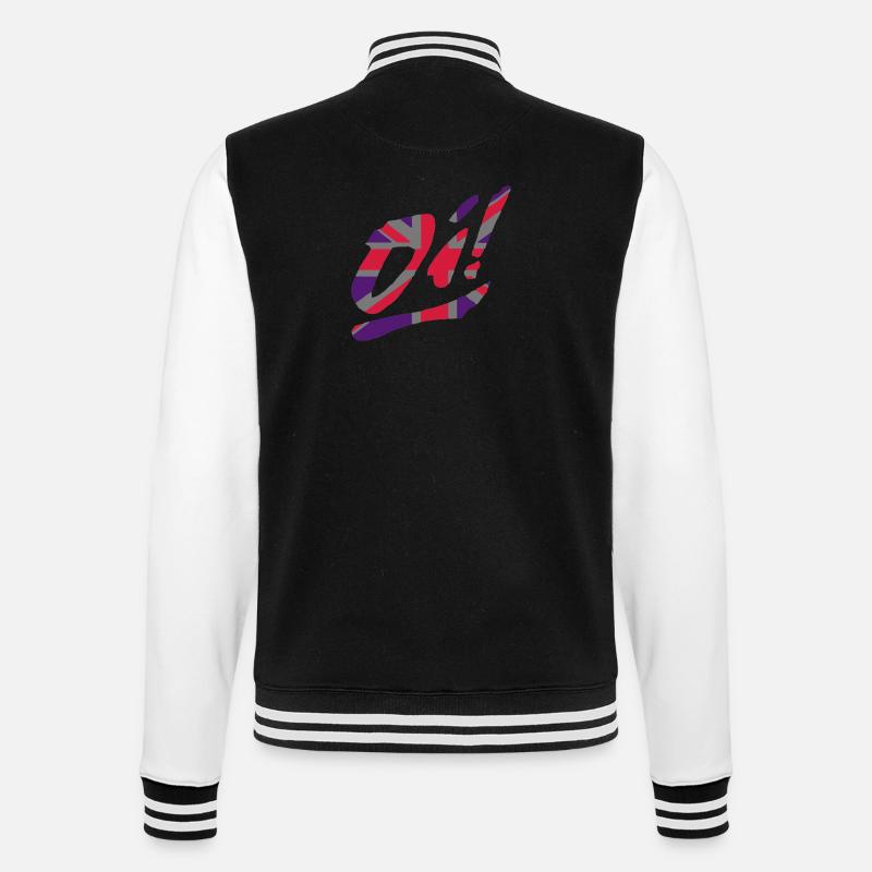 Oi! Unionjack - College-Sweatjacke - Schwarz/Weiß