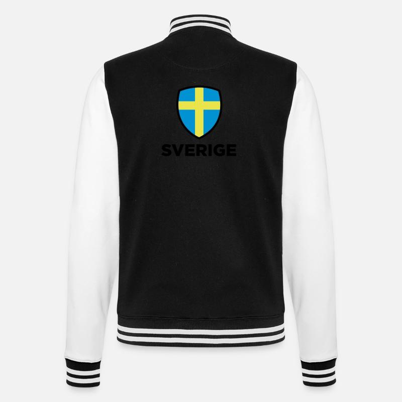 Drapeau national de la Suède - Veste Teddy - noir/blanc
