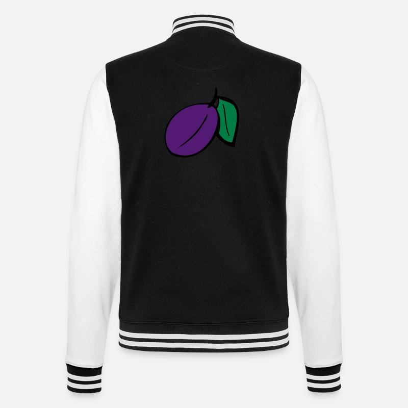 Pflaume - College-Sweatjacke - Schwarz/Weiß
