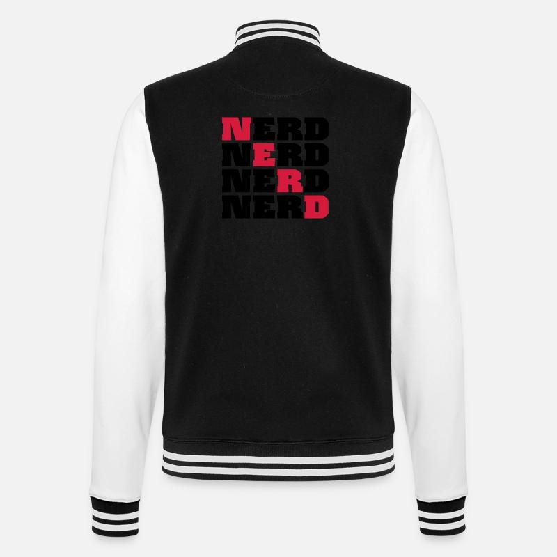 Nerd - College Sweat Jacket - black/white
