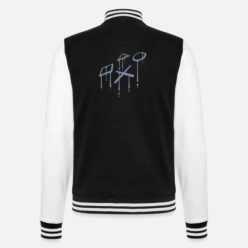 Graffiti Konsole Symbole Nerd - College-Sweatjacke - Schwarz/Weiß
