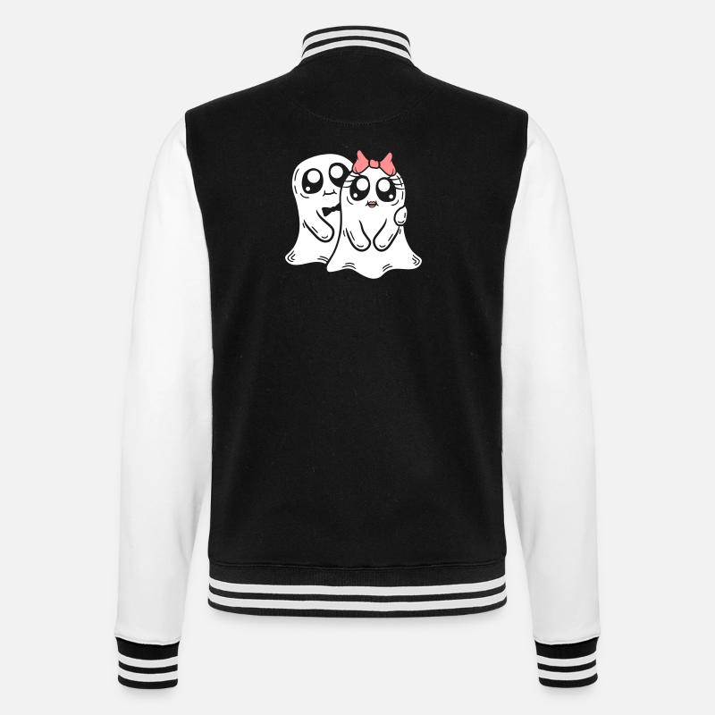 Man Mrs. Ghosts Couple - College Sweat Jacket - black/white