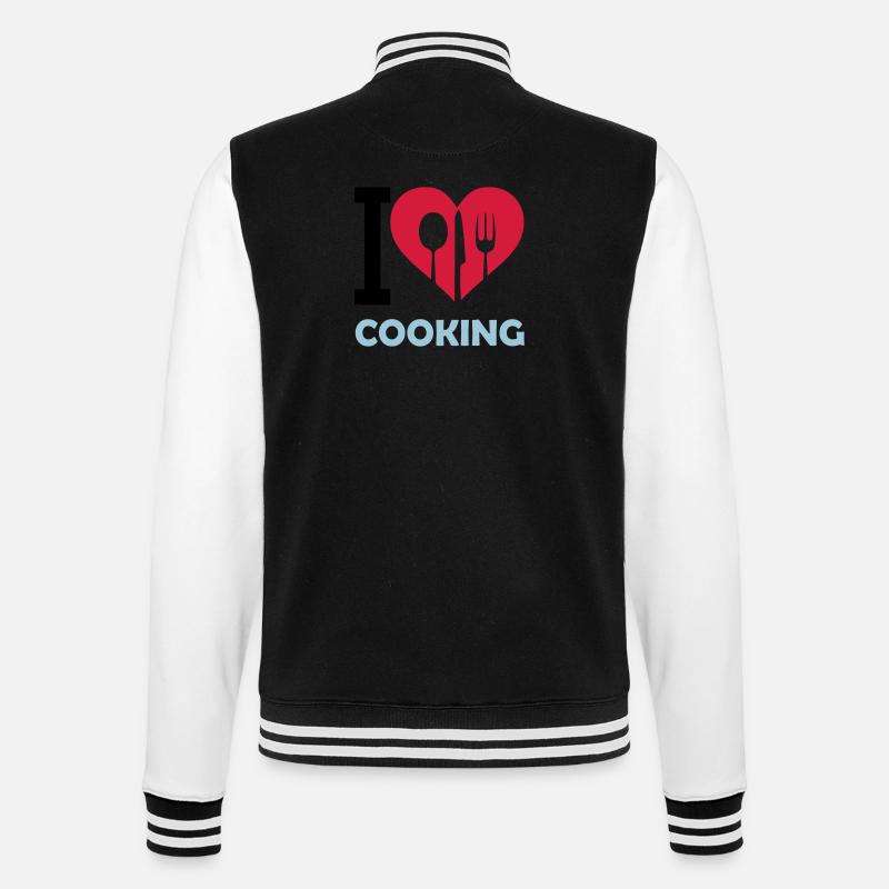 i love cooking - College-Sweatjacke - Schwarz/Weiß