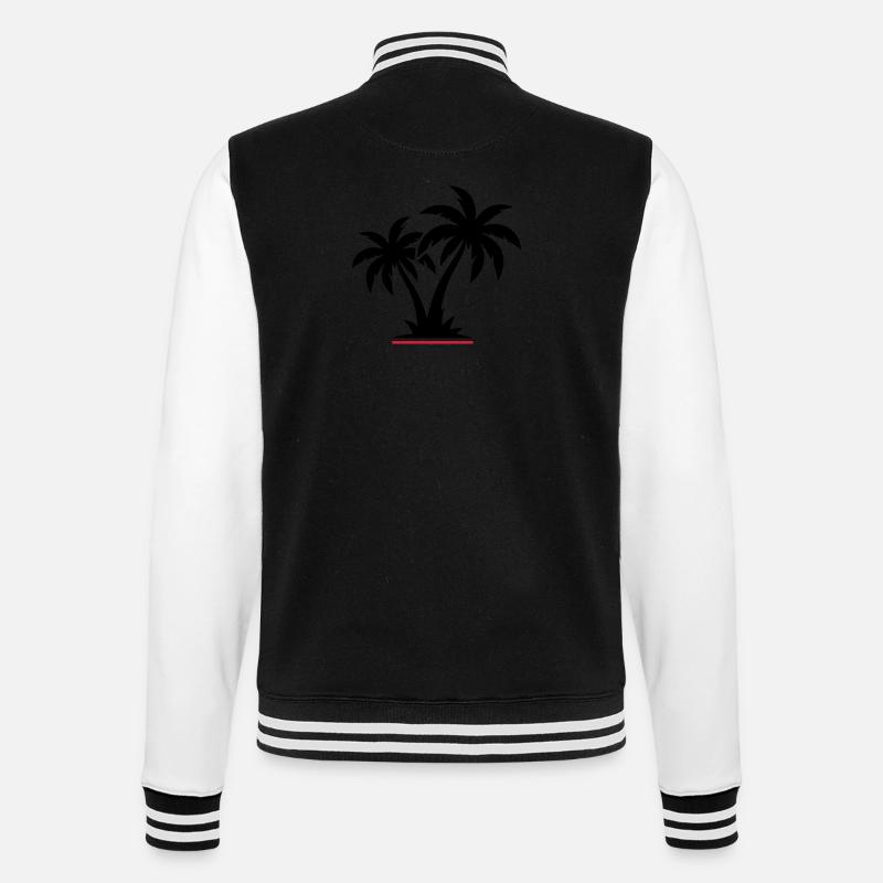 Icône de plage de palmiers - Veste Teddy - noir/blanc