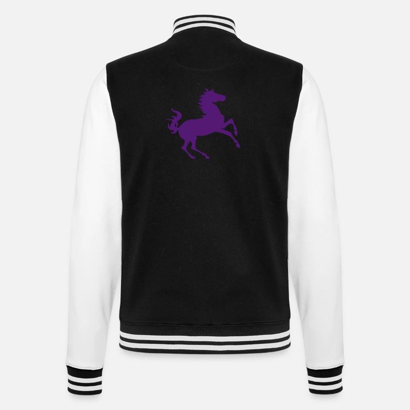 Cheval cheval héraldique - Veste Teddy - noir/blanc
