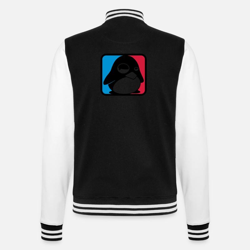 TUX League, LINUX - College Sweat Jacket - black/white