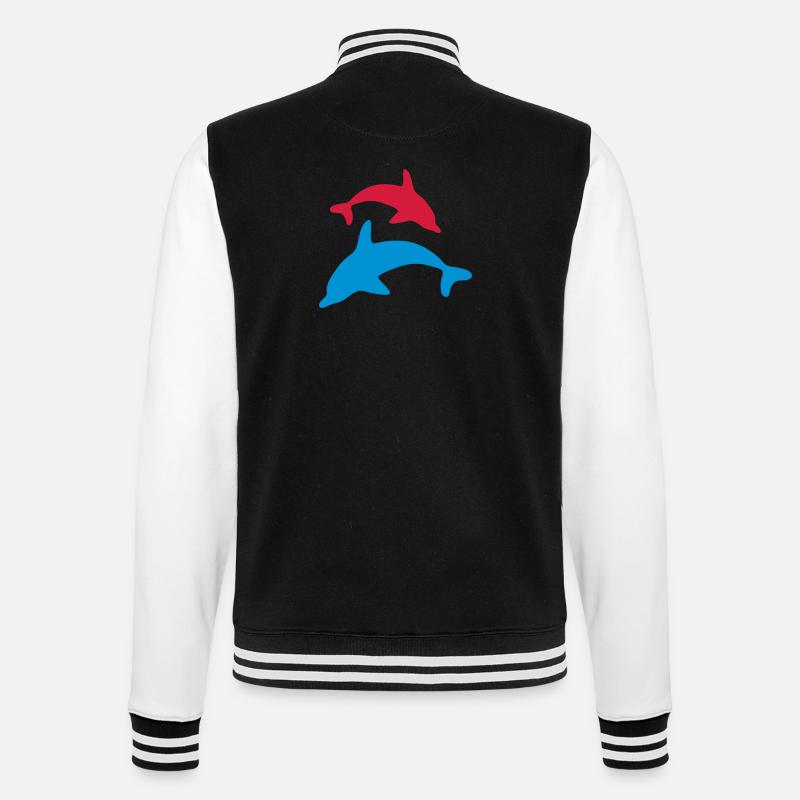Delfin 03 - College-Sweatjacke - Schwarz/Weiß