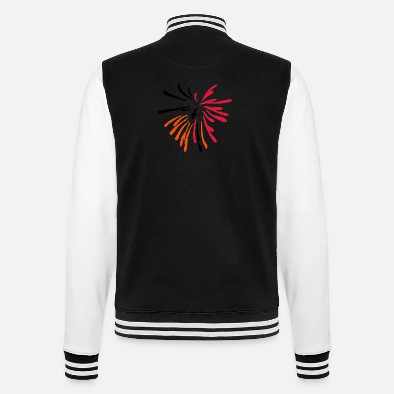artistic musical fire - College Sweat Jacket - black/white