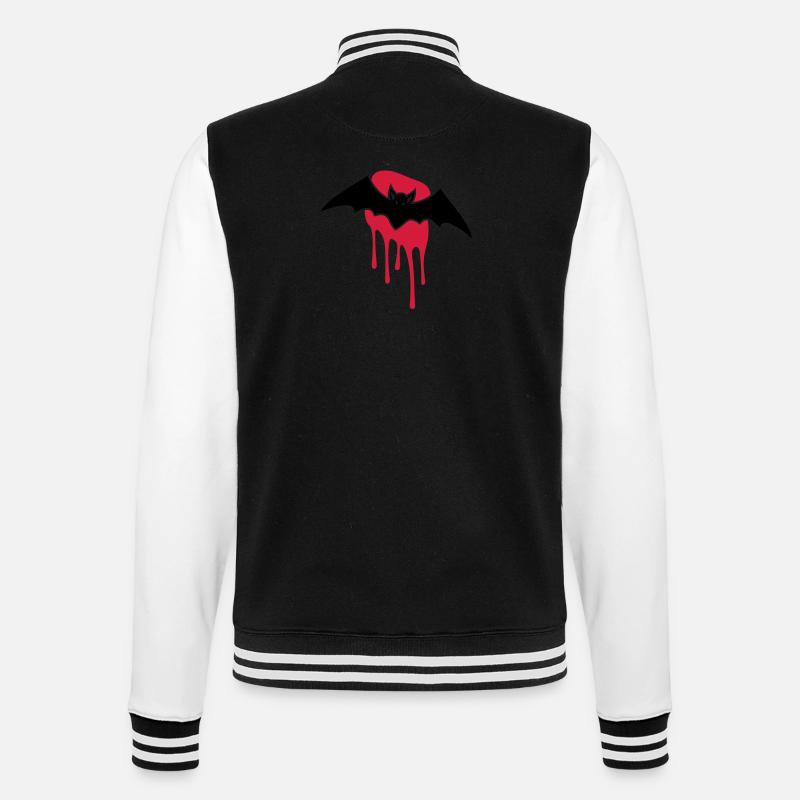 Fledermaus Blutfleck - College-Sweatjacke - Schwarz/Weiß