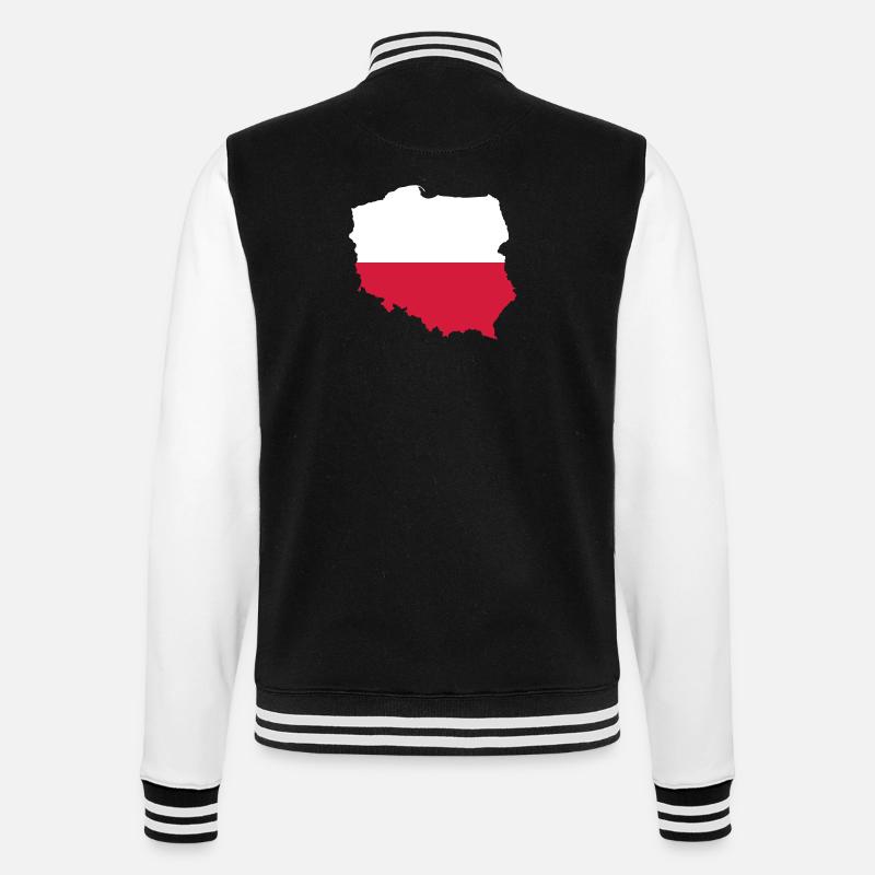 Polen - College-Sweatjacke - Schwarz/Weiß