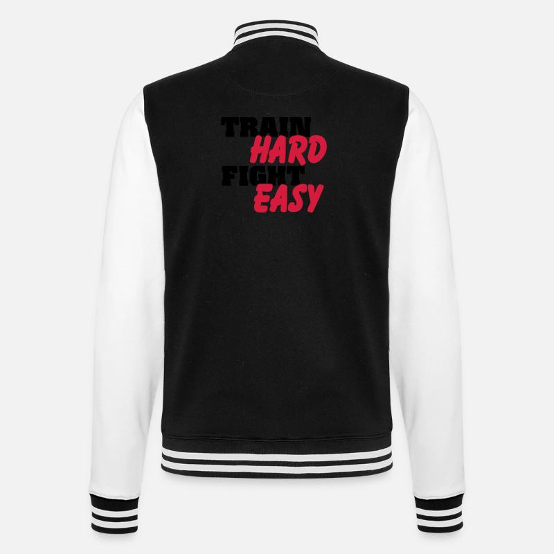 Train hard, fight easy - College Sweat Jacket - black/white