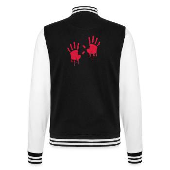 blutende_haende - College Sweat Jacket - black/white - Back - Marisol (170cm)